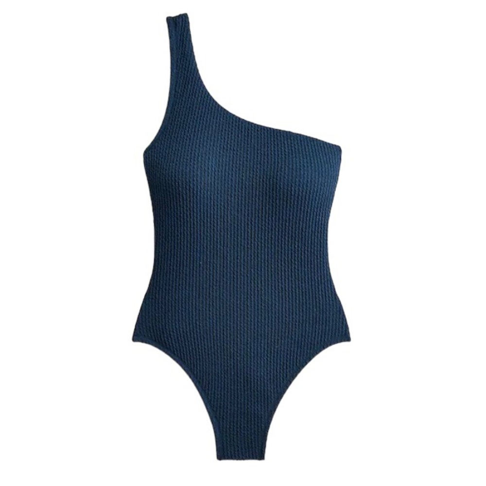 NWT, J.Crew, One Piece, One Shoulder Bathing Suit, Navy Blue, Size 18